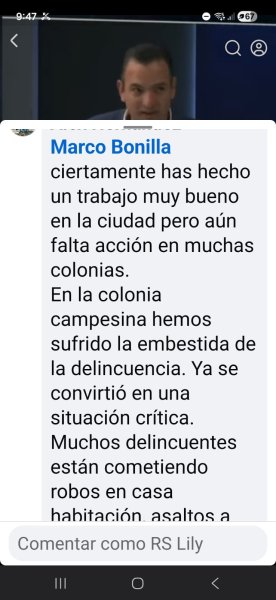 Vecinos de la colonia Campesina exigen acción urgente al alcalde Marco Bonilla ante ola de delincuencia