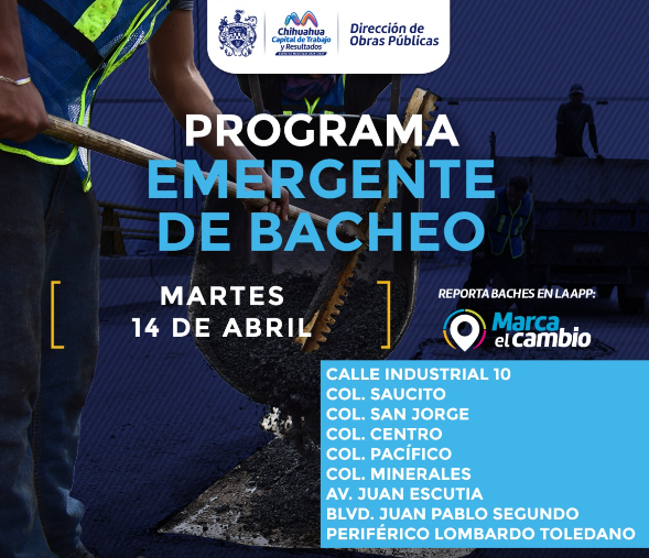 Nueve zonas tendrán bacheo este martes 14 de abril: Municipio