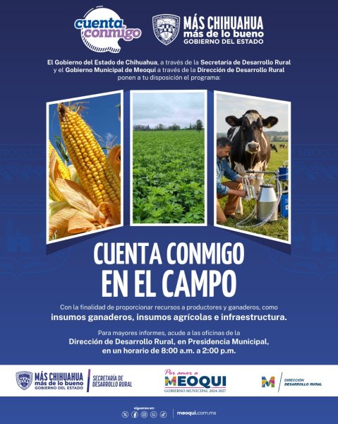 Continúa en Meoqui recepción de documentos para el programa “Cuenta Conmigo en el Campo”