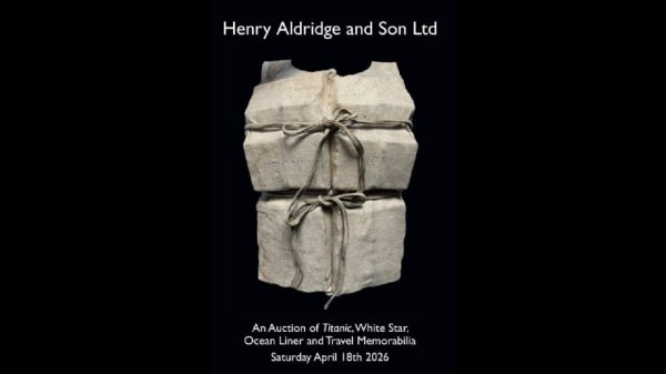 Subastan por más de 900 mil dólares el chaleco salvavidas de una sobreviviente del Titanic en Inglaterra