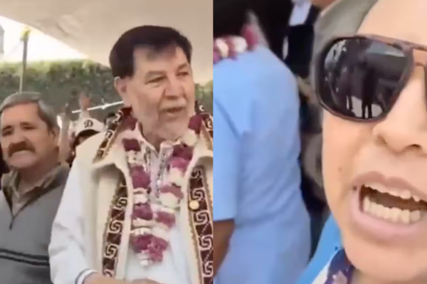 Madre buscadora irrumpe y confronta a Noroña en Edomex