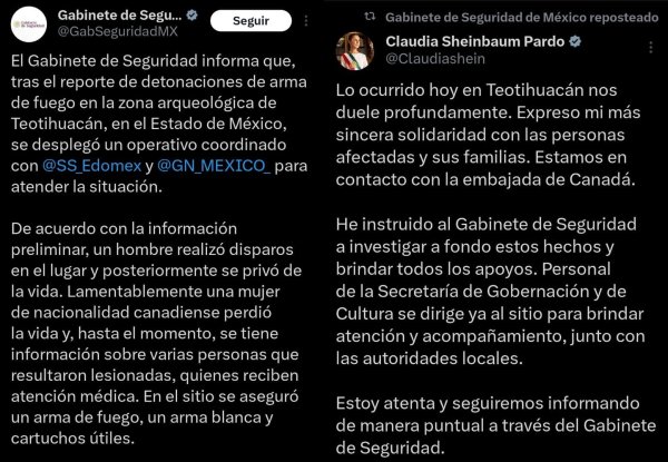 Confirman autoridades balacera en Teotihuacan; hay una persona sin vida y varios heridos