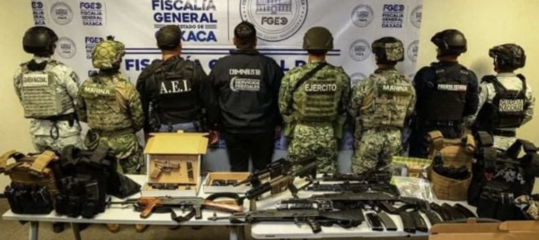 Desmantelan centro de operaciones de célula delictiva y aseguran un arsenal de alto poder en Oaxaca