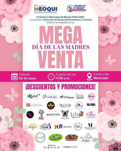 Realizarán en Meoqui Mega Venta del Día de las Madres este 2 de mayo