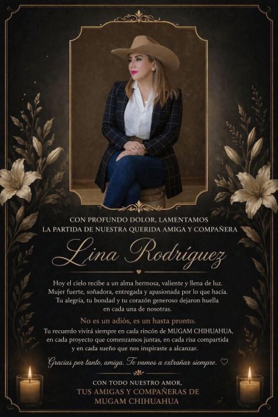 Fallece Lina Rodríguez, integrante de Mugam Chihuahua