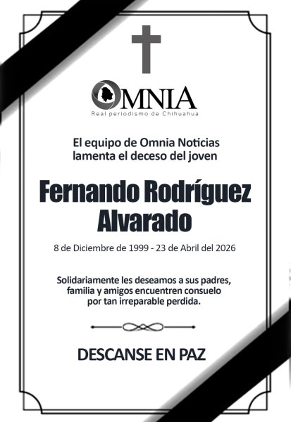 Omnia lamenta el fallecimiento del joven Fernando Rodríguez Alvarado