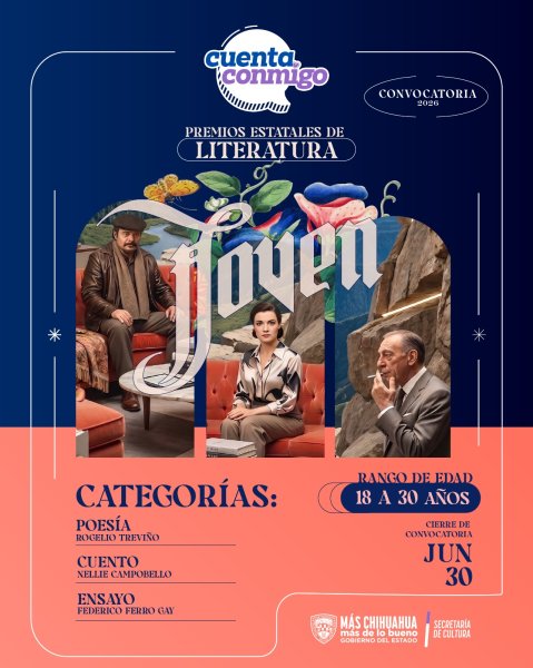 Abre Secretaría de Cultura convocatoria para participar en los Premios Estatales de Literatura Joven 2026
