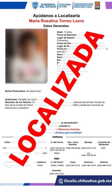 Localiza FEM a dos adolescentes y a una adulta, reportadas ausentes en la ciudad de Chihuahua