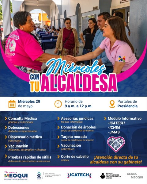 Atenderán sin cita previa Miriam Soto y su gabinete mañana en “Miércoles con tu Alcaldesa”