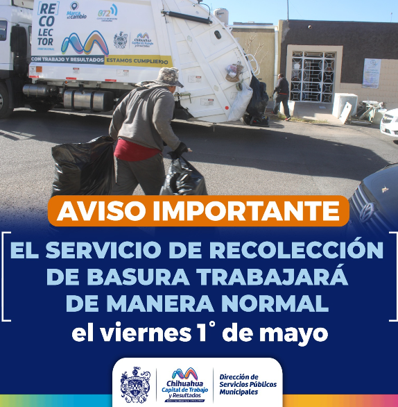 Trabajará normal servicio de recolección de basura este 1 y 5 de mayo