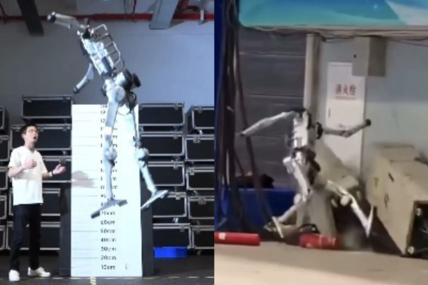 Robot humanoide de Unitree supera la velocidad de Usain Bolt, pero le fallan los frenos en plena pista (Video)