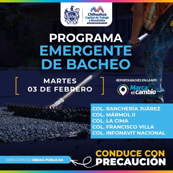 Cinco zonas tendrán bacheo este martes 3 de febrero: Municipio