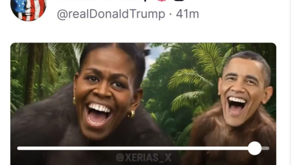 Trump publica video que representa a Barack y Michelle Obama como una pareja de monos