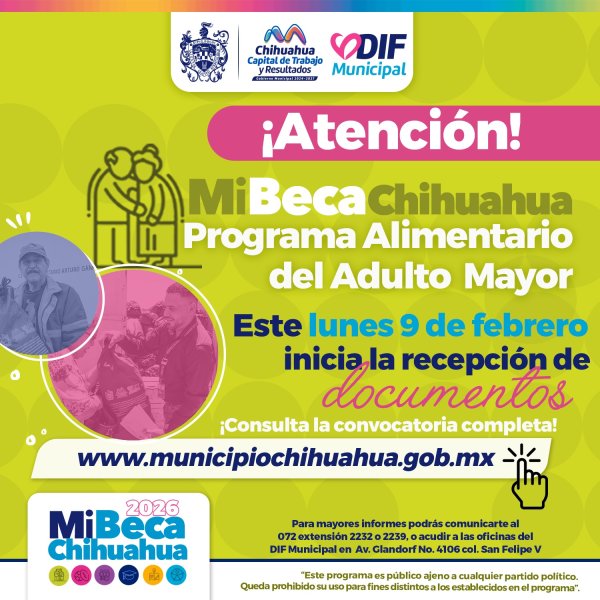 Recuerda que este lunes inicia recepción de documentos del PAAM 2026: DIF Municipal