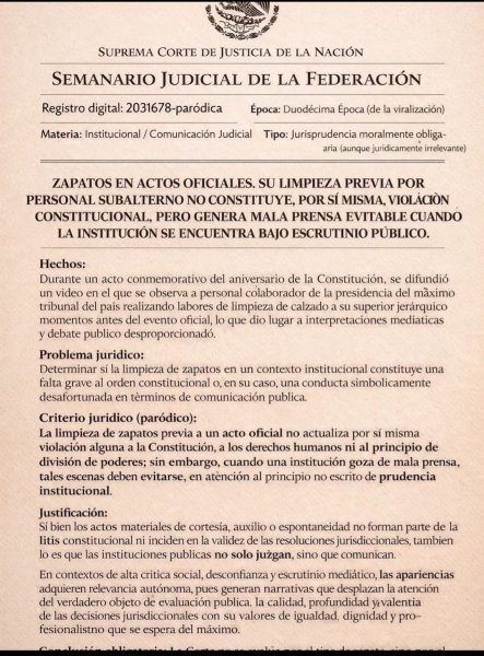La jurisprudencia de los zapatos en la SCJN