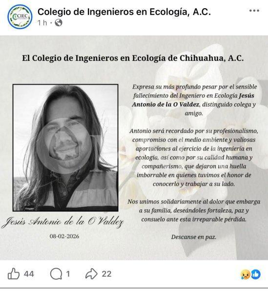 Lamentan en redes fallecimiento de Antonio de la O, minero Chihuahuense desaparecido en Sinaloa