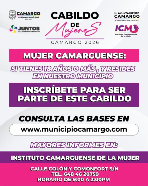 Gobierno Municipal invita a mujeres camarguenses a integrar el primer Cabildo de Mujeres