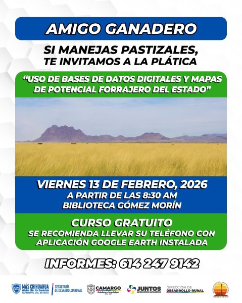 Municipio y Asociación Ganadera Local invitan a ganaderos a plática sobre uso de mapas de potencial forrajero