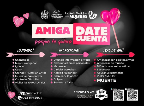 Comparte Municipio alertas para prevenir violencia en el noviazgo