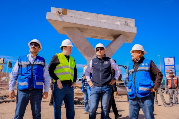 Supervisa alcalde Marco Bonilla montaje de trabes en el Paso Superior de Vialidad Los Nogales e Industrias