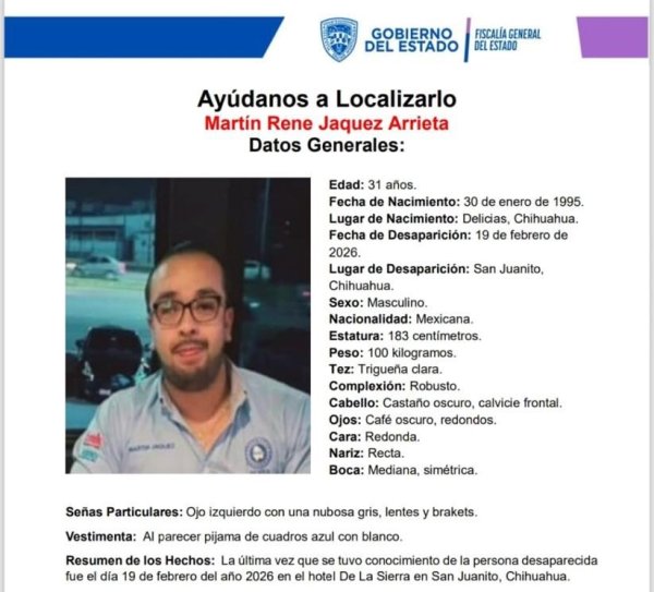 Localizan sin vida a Martín René hermano de agente de FGE reportado desaparecido en San Juanito