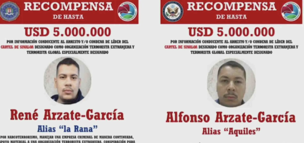 EU ofrece hasta 10 millones de dólares por información para capturar a presuntos jefes de plaza del Cártel de Sinaloa