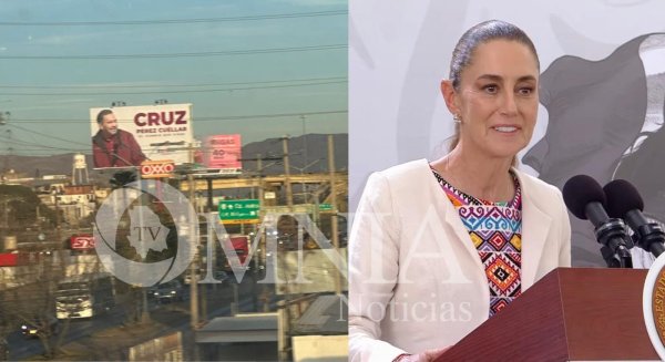 Sheinbaum reacciona a espectaculares de Cruz Pérez Cuéllar en Chihuahua