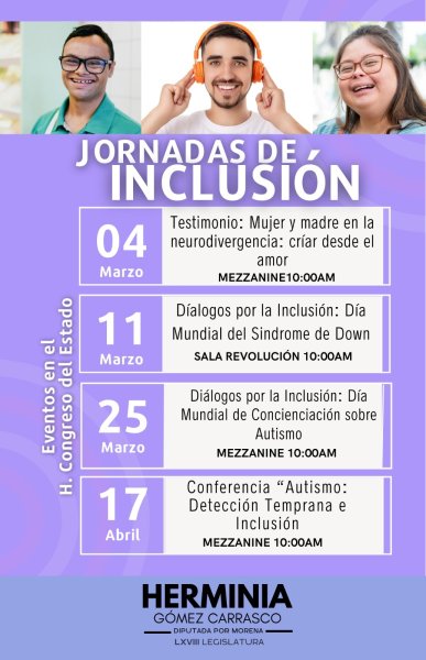 Anuncia diputada Herminia Gómez que se llevaran a cabo de marzo a abril “Jornadas por la Inclusión”