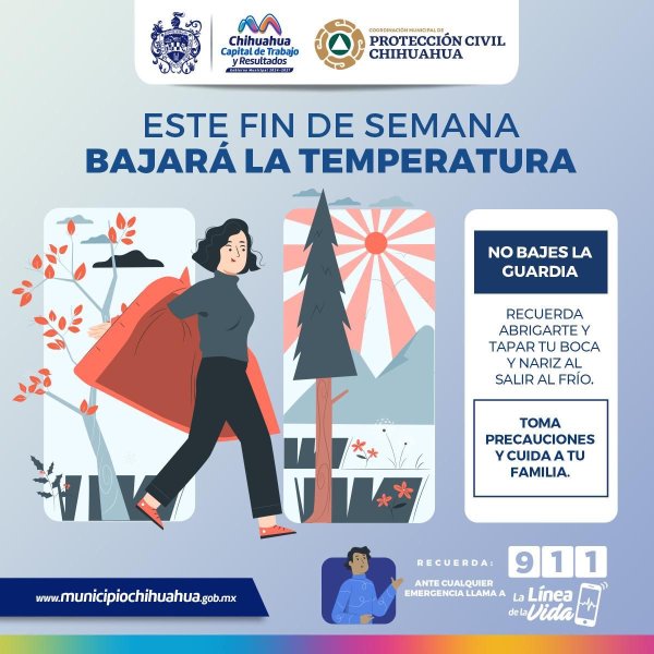 Alerta PCM por descenso de temperaturas para este fin de semana