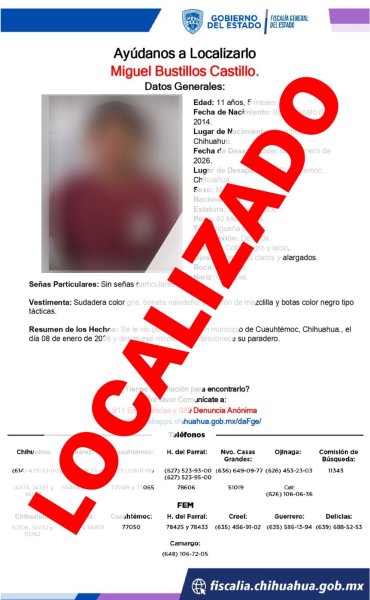 Localizan a menor de edad y a un joven que tenían reporte de ausencia