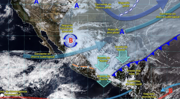 SMN advierte de lluvias torrenciales e intensas en 13 estados y nieve en 7 entidades más