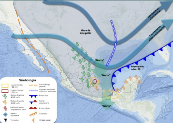 Masa de aire polar del nuevo frente frío 29 congelará el fin de semana a estas entidades