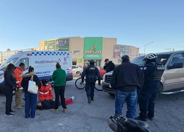 Mujer resulta lesionada tras ser atropellada en cruce de Ocampo y Artículo 123
