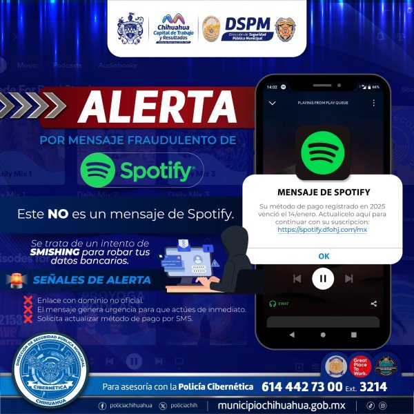 Alerta policía cibernética del Municipio fraudes por mensaje SMS, fingen ser empresas