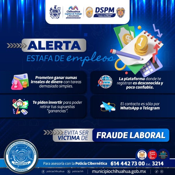 Emite Policía Cibernética alerta por falsas ofertas laborales