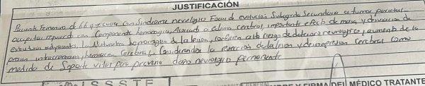 Denuncian negligencia y falta de insumos en el ISSSTE; paciente con tumor cerebral sigue sin cirugía urgente