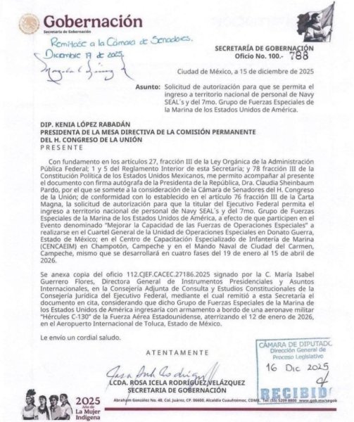 Segob solicitó ingreso de tropas especiales de EU a México