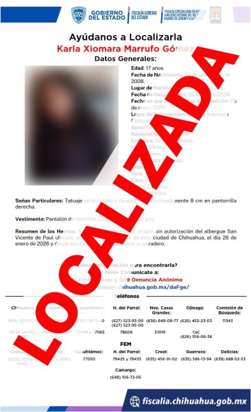 Localiza FEM a dos adolescentes que se ausentaron de Centro de Asistencia Social en Chihuahua