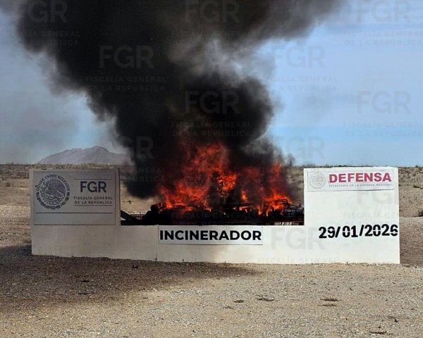 Incinera FGR más de 300 kilos de narcóticos en Chihuahua