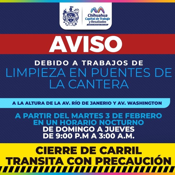 Alerta Municipio por trabajos de limpieza en puente de la Cantera