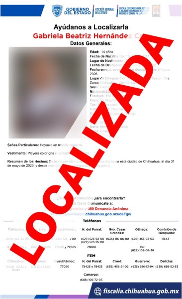 Localiza FEM a dos adolescentes que contaban con reporte de ausencia en la ciudad de Chihuahua