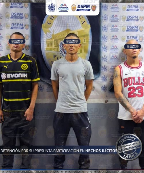 Detiene Policía Municipal a tres hombres durante seguimiento de investigaciones por robo a locales comerciales