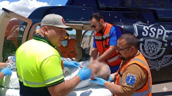Realiza Gobierno del Estado traslado aeromédico de paciente de 52 años desde Creel a la ciudad de Chihuahua