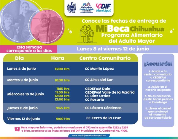 ¡Que no se te pase! Conoce dónde entregará el DIF Municipal el PAAM esta semana