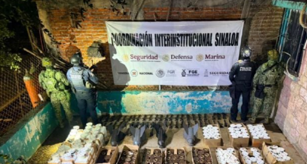 Aseguran en Escuinapa, Sinaloa, más de 550 bombas artesanales y explosivos improvisados