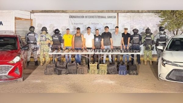 Operativo en Culiacán: aseguran armas de alto calibre y detienen a nueve sujetos, entre ellos dos menores