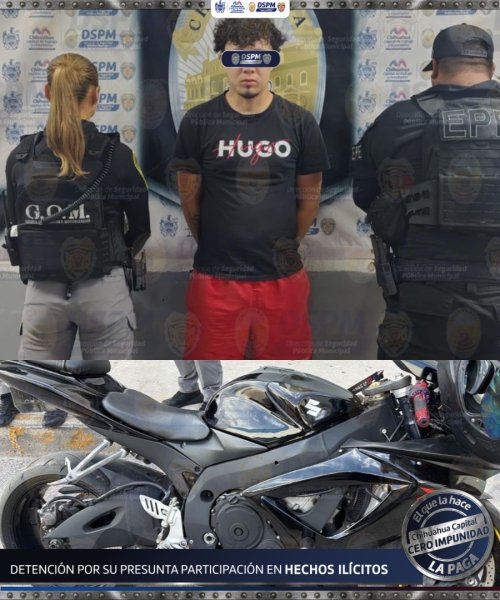Aseguran municipales otra moto con placa sobrepuesta y detienen a conductor