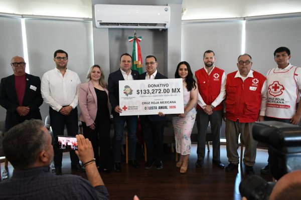 Entrega Congreso del Estado donativo a la Cruz Roja Mexicana por Colecta Nacional 2026