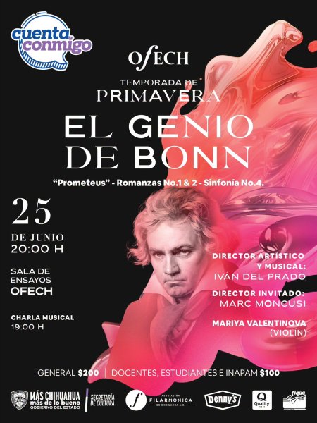 Invita Estado a Conciertos de Primavera de la OFECH en homenaje a Beethoven