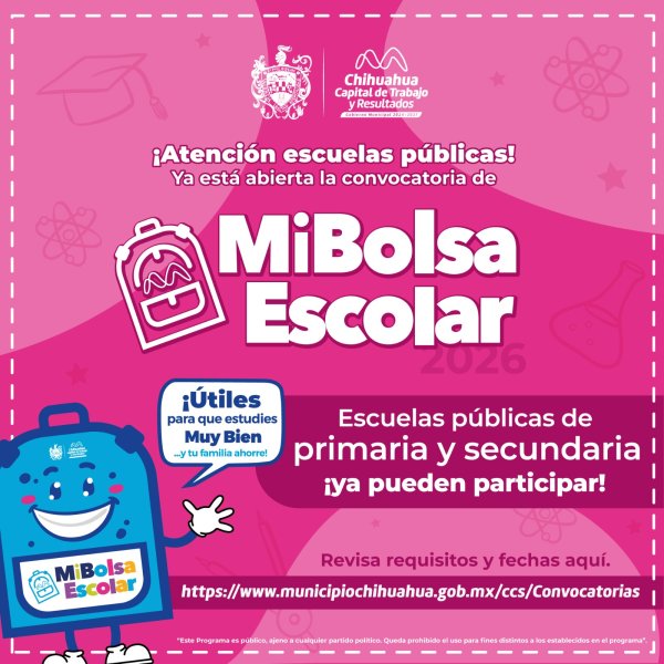 Mañana inicia recepción de documentos del programa “Mi Bolsa Escolar 2026”: Municipio